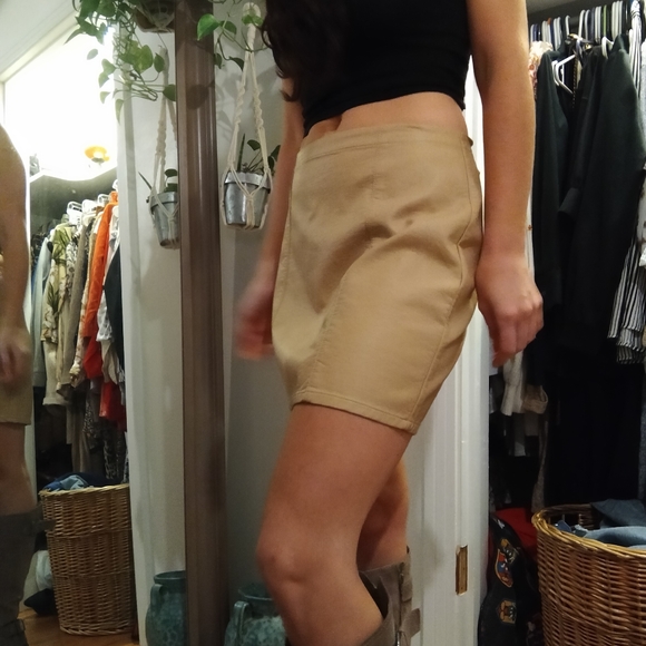 Forever 21 Dresses & Skirts - Faux leather tan skirt.
